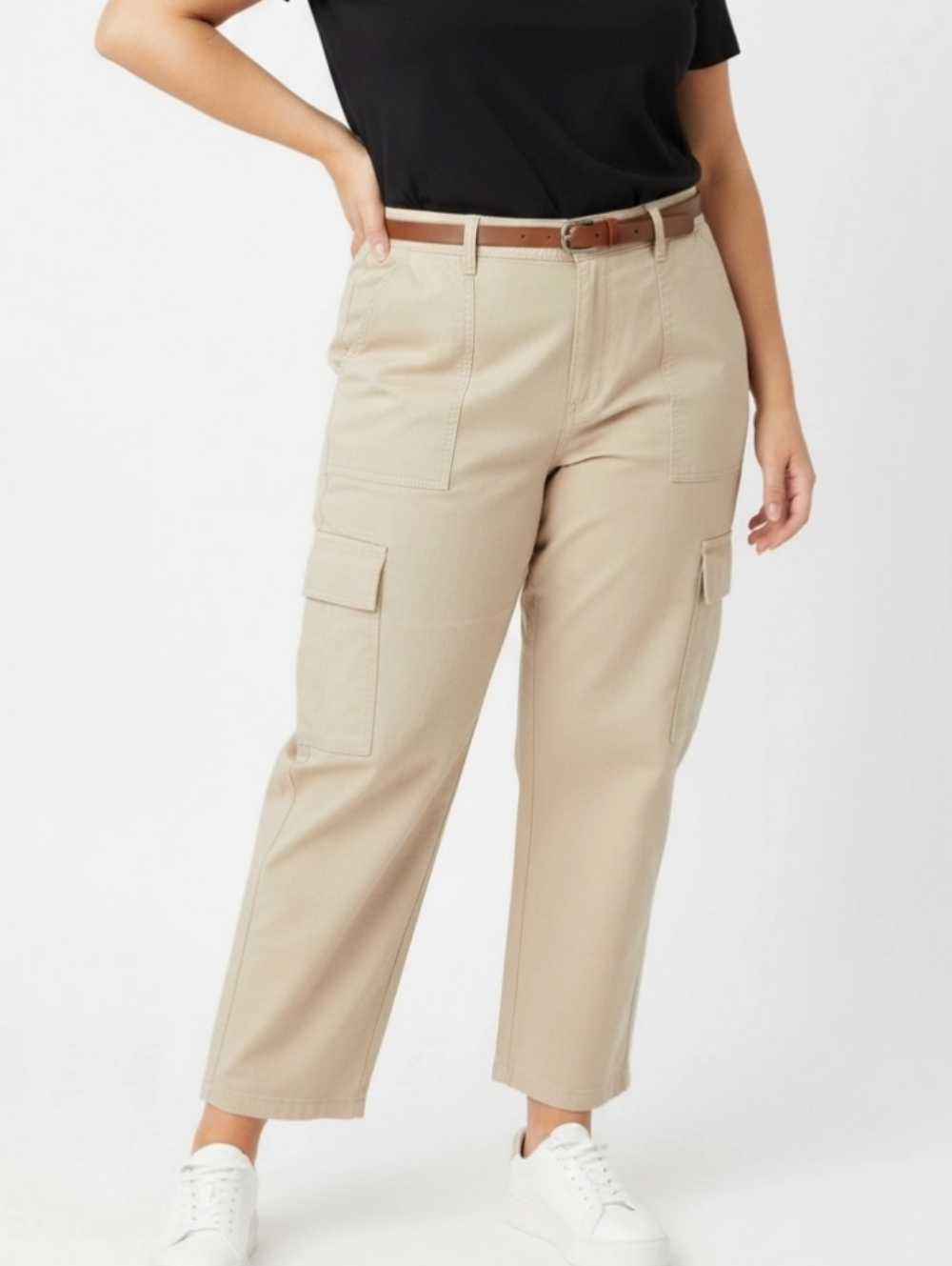 Hollister Womens Baggy Beige Pants Sz 20R Ultra High Rise Stretch Casual Comfort